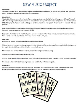 New Music Project by Music Resources for High School | TpT