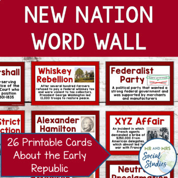 Preview of New Nation Word Wall | Early Republic Word Wall