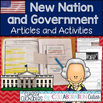 Preview of New Nation, the Constitution, and Government Worksheets, Articles, Activities