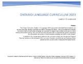 New Ontario 2023 Language Curriculum Grades 1-8 Continuum