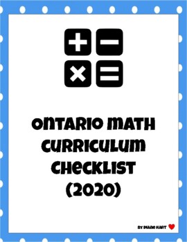 Preview of New Ontario Math Curriculum Checklist for Grades 1 and 2