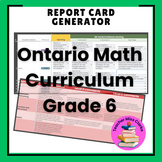 New Ontario Math Report Card Generator for Teachers - Grade 6