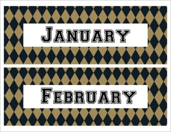 New Orleans Saints Inspired Black and Gold Calendar Pieces