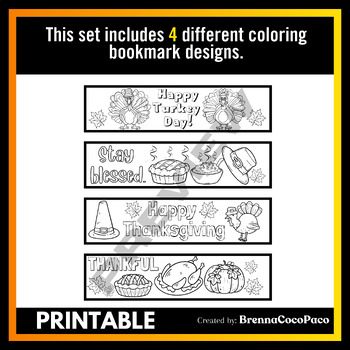 Printable Thanksgiving Coloring Bookmarks