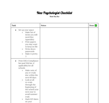 Preview of New Psych Checklist- Customizable w/ Supplies List and Staff Directory Template