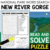 New River Gorge National Park Word Search Puzzle National 