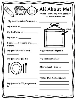 Science About Me Worksheet / Science About Me Activity by Simply