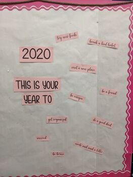 Preview of New School Year or New Year's Resolution Bulletin Board