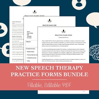 Preview of New Speech Therapy Practice Forms Bundle