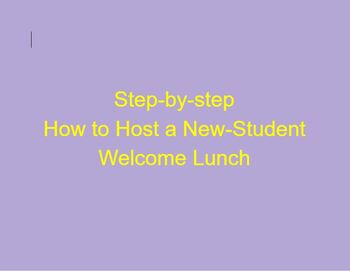 Preview of New Student Lunch (Guide to a Student-led Welcome)