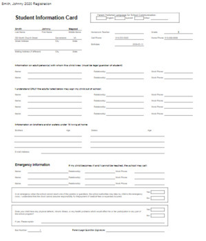 Student Registration Form Template