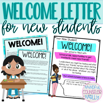 Preview of New Student Welcome Letter from the School Counselor