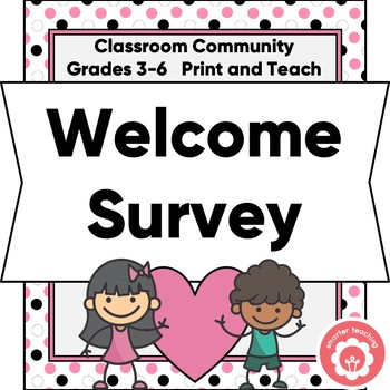 Preview of New Student Welcome Survey and Preparation Checklist Grades 3-6 Print and Teach