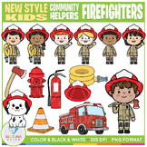 New Style Kids: Community Helpers Firefighters Clipart