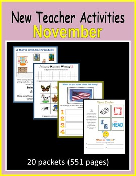 Preview of New Teacher Activities - November (First Year Teacher) BUNDLE