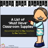 New Teacher Classroom Supply List