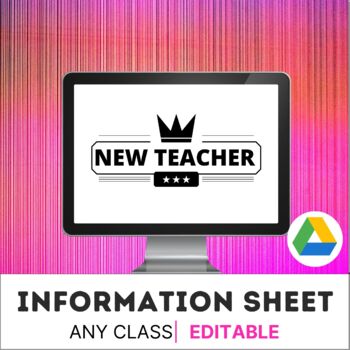 Preview of New Teacher Information Sheet (Any Content Area)