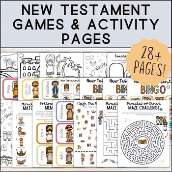 Preview of New Testament Activities | Kids Bible Games | Jesus BINGO | Reading Writing Math