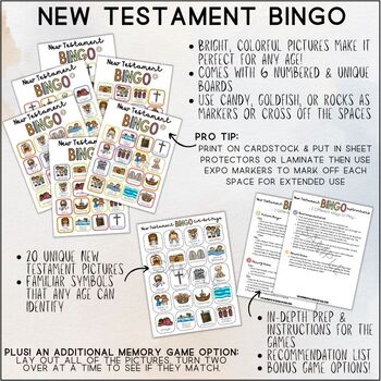 Life of Christ Bingo & Memory Game Printable Download 