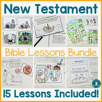 Preview of New Testament Bible Lessons - BUNDLE - Activities, Coloring Pages, Bible Stories