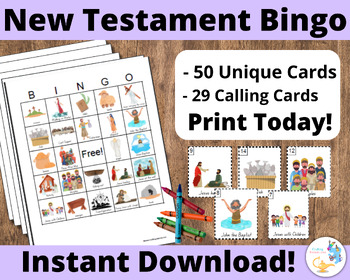New Testament Bingo - Jesus Bingo - Bible Bingo by Crafting Jeannie