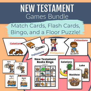 Preview of New Testament Books of the Bible Games Bundle for Kindergarten to 6th Grades