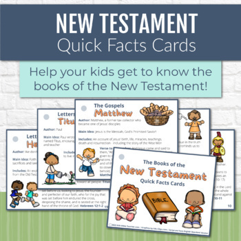 Preview of New Testament Books of the Bible Quick Facts Cards with Bible Book Overview