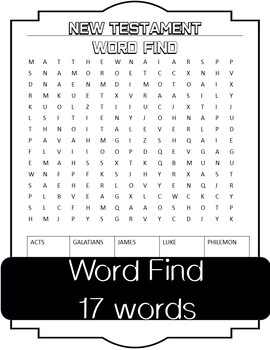 New Testament Crossword and Word Find: Bible Activity for Middle and ...