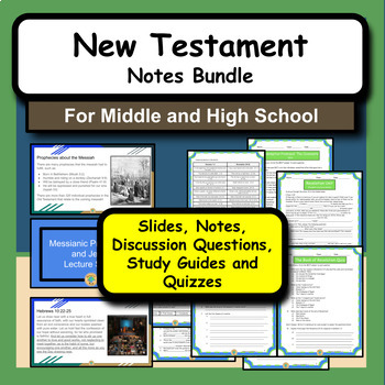 Preview of New Testament Overview Notes and Quizzes Bundle for Bible or Sunday School Class