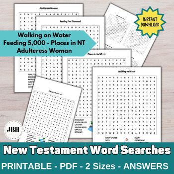 New Testament Word Searches - Part 3 - Answers Included by JBHPrintables
