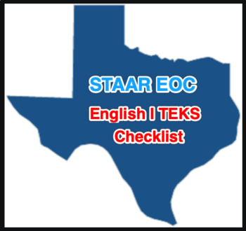 Preview of New Tested STAAR EOC TEKS ELA 9 (Ninth 9th English I) Checklist