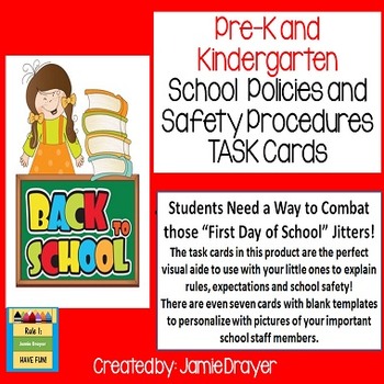Preview of New to School Safety and School Policy Cards: Personnel, Rules, and Pictures