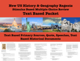 New: United States History Text Based Multiple Choice Rege