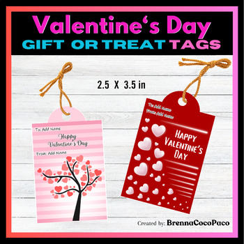 Preview of New! Valentine's Day Gift Tags / Treat Tags
