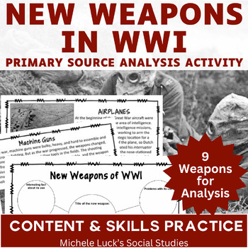 Preview of New Weapons in WWI Inquiry & Analysis Activity Collaborative Lesson