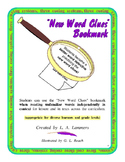 New Word Clues Bookmark for Home and School