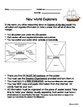 New World Explorer Project: Social Studies Exploration Research