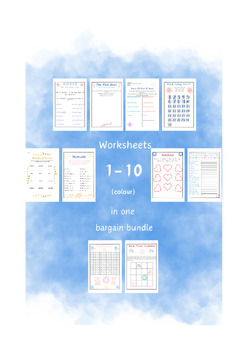 Preview of New Year - 1-10 Worksheets Bundle Colour