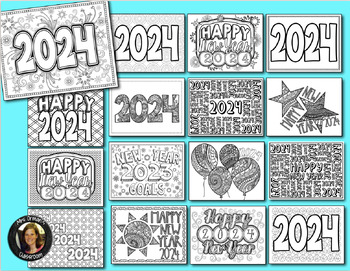 New Year 2021 Coloring Pages for Teens and Adults by Tracee Orman