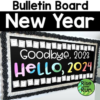 New Year 2024 Bulletin Board Kit by Rise over Run | TPT