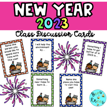 Preview of New Year 2023 - Class Discussion Cards - New Years Resolutions