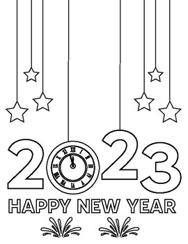 Preview of New Year 2023 : 2023 Holiday Coloring Cards / 2023 New Year Activity