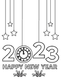 New Year 2023 : 2023 Holiday Coloring Cards / 2023 New Yea