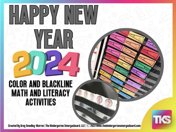 Preview of New Year 2024:  A Blackline Math, Literacy, and Writing Creation!