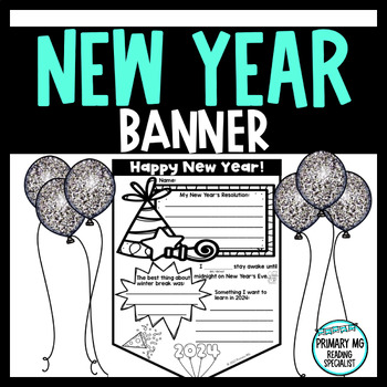 Preview of New Year 2024 Banner FREEBIE | English and Spanish | Winter Break Back to School