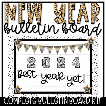New Year 2024 Bulletin Board - January Bulletin Board Kit - New Years 2024