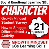 6Cs Character | GROWTH MINDSET Lessons | Student Survey | 
