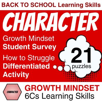 Preview of Character | Growth Mindset lessons | Student Survey | End of Year Life Skills