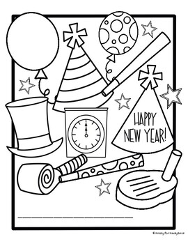 happy new year hat clip art and clock