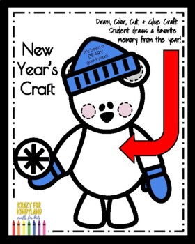 Preview of New Year 2023 Craft: Polar Bear & Drawing Prompt After Winter Break Activity